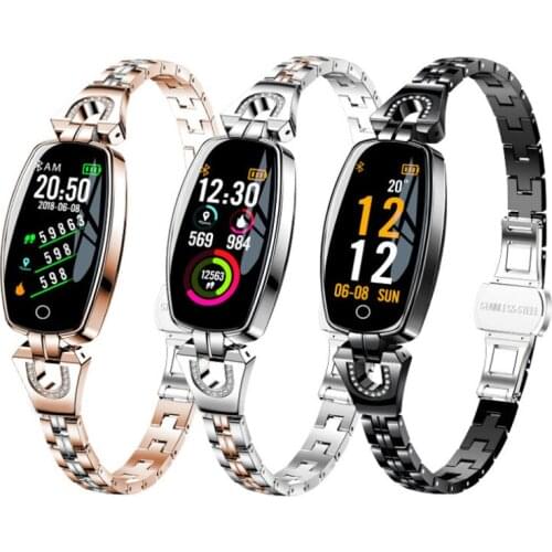 Colors Screen H8 Fashion Womens Smart Watch Ip67 Waterproof Heart Rate Monitoring Bluetooth for Android IOS Fitness Bracelet
