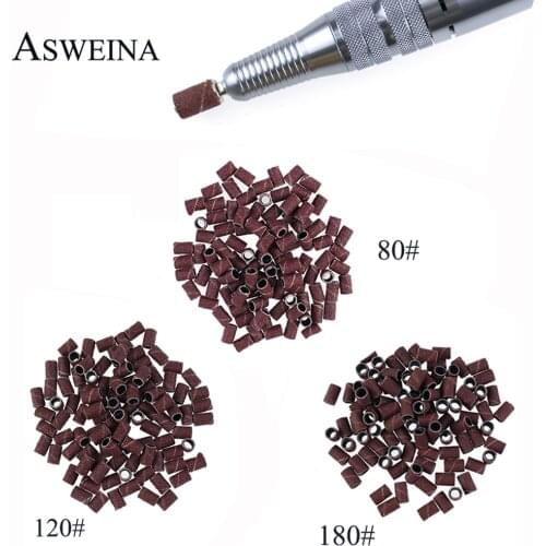 100pcs Nail Art Sanding Bands Electric Drill Bits Manicure Pedicure Accessories Sandcloth Refillable Sanding Sleeves Nail Tool
