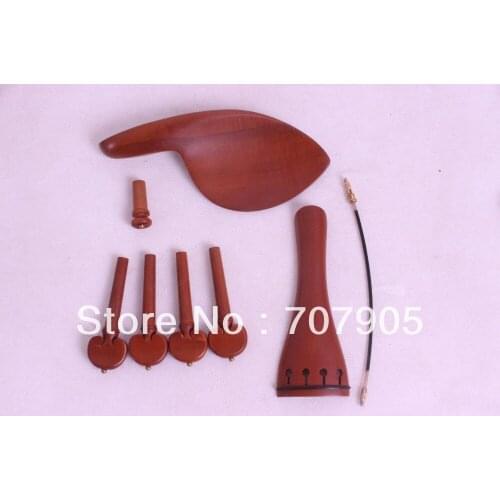 New 3 set 4/4 violin jujube parts, tailpiece chinrest endpin peg tail gut #E19