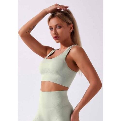 New Women Padded Push Up Sports Tops Seamless Shockproof Gathered Running Sports Yoga Fitness Bra 6 Color