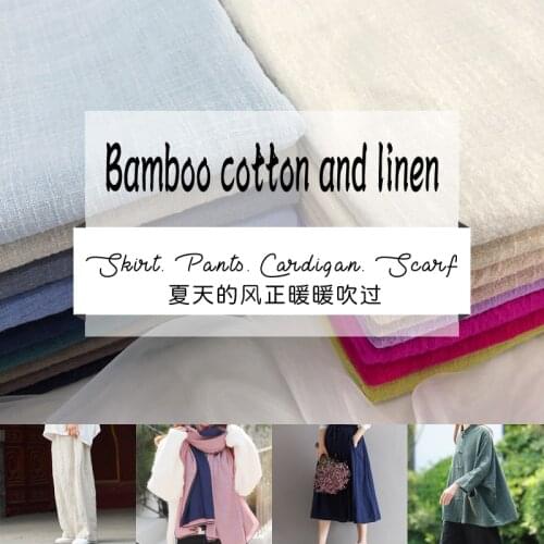 Soft Linen Cotton Fabric Organic Material Pure Natural Flax Cambric Eco DIY Clothes Patchwork Fabric