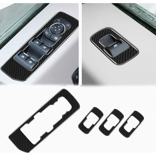 Window Lift Switch Panel Decoration Frame Cover Interior Accessories 4PCS for Ford F150 2015 2016 2017 2018 2019 2020