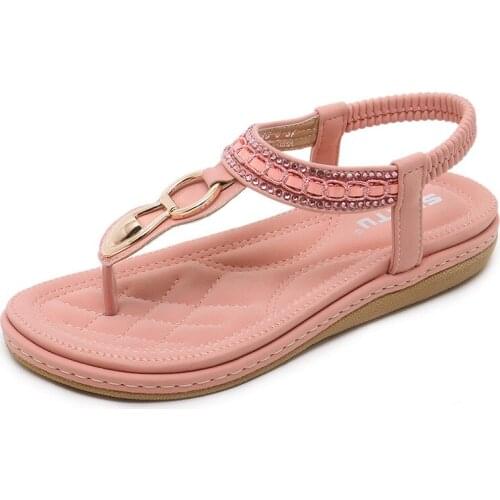 Fashion Women Casual Sandals Metal Decor Solid Womens Sandals Comfort Daily Flat Ladies Shoes Outdoor Non-Slip Footwear