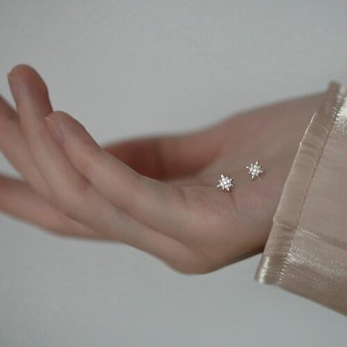 Stud Earring Bijoux Trendy Super Shiny Zircon Star 925 Sterling Silver Earrings for Women Femme Boucles d'oreilles Jewelry