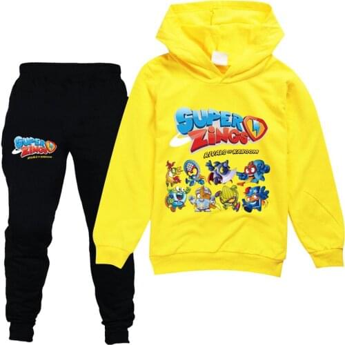 2-16Y Baby Clothing Sets Super Zings Hoodie Tops Pants 2pcs Set Kids Sport Suits Boys Tracksuits Toddler Outfit Girls Outwear