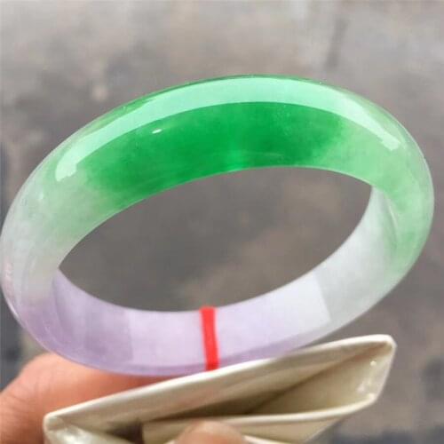 Chinese Emerald Carving Tri Color Bracelet 54-62mm Charm Jewellery Fashion Accessories Hand-Carved Man Woman Luck Amulet Gifts