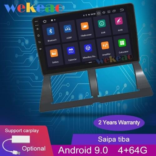 Wekeao Touch Screen 9'' 1 Din Android 9.0 Car Radio Automotivo DVD Player For Saipa Tiba Carplay Auto GPS Navigation 2014+ 4G