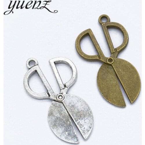 YuenZ 7pcs Antique silver color Metal scissors Charms Retro DIY Fashion Handmade Pendant Charms for Jewerly Making 36*20mm J382