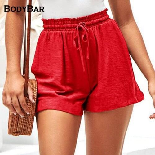 2021 New Arrivals Solid Color Short With Elastic Drawstring Band Loose Fit Pants High Waisted Female Gym A Line Pants For Summer