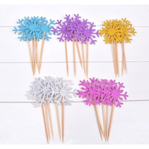 10pc/multi-snowflake cake decoration bar birthday cake logo baby shower christmas party decoration decoration cake flag picking