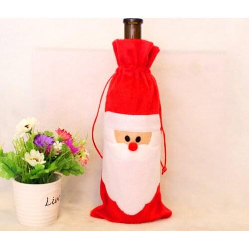 2pcs/lot Christma Santa Claus Wine Red Wine Bottle Christmas Decoration Supplies Bottle Bag Indoor Decoration Christmas Gift Bag