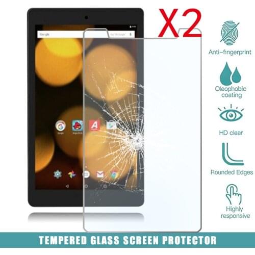 2Pcs Tablet Tempered Glass Screen Protector Cover for Argos Bush Spira B2 8 Inch FHD Full Anti-Fingerprint HD Tempered Film