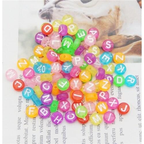 200pcs Mix Square round Letter Acrylic Beads Round Flat Alphabet Spacer Beads For Jewelry Making Handmade Diy Bracelet Necklace