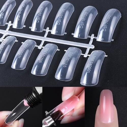 24pcs Clear Nail Forms Quick Building Mold Tips Finger Extension UV Builder Poly Tool Flase Nail Manicure Accessories SA1020
