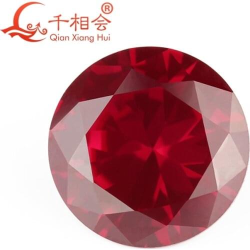 3.5mm to 12mm 5# red color arctifical ruby round shape corundum loose stone