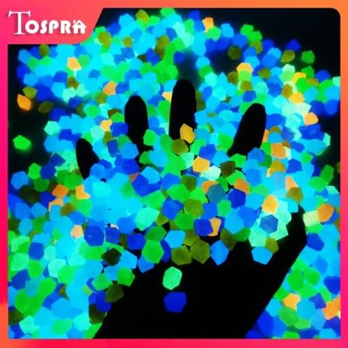 300 pcs/Pack Garden Decor Luminous Stones Glow In Dark Decorative Pebbles Outdoor Fish Tank Decoration Pebble Rocks Aquarium