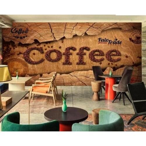 Wellyu Custom Wallpaper 3d European Retro Nostalgic Wooden Board Coffee Decoration Painting Restaurant Milk Tea Shop Cafe обои