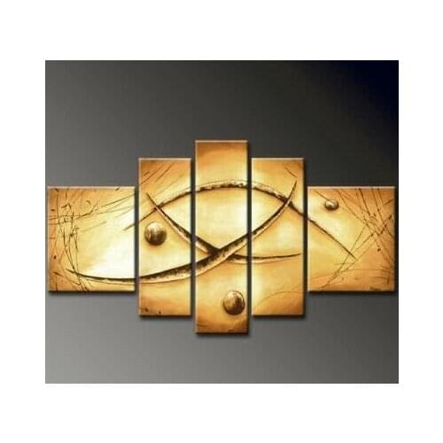 5 Panel hand painted Abstract Modern Canvas Painting Wall Art Cuadros Decorations Pictures for Living Room Wall