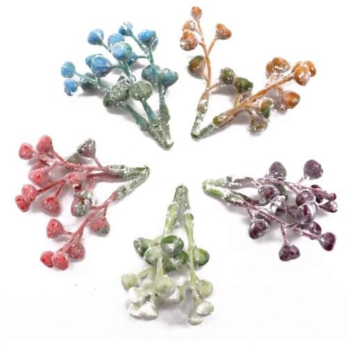 1pcs MINI Fake cherry Fruit berries Artificial Flowers Stamen Wedding bouquet Christmas decoration Foam material