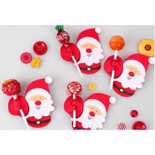 50pcs Christmas Cute Lollipop Decoration Card Birthday Party Wedding Decor Candy Gift For Kid, Not include candy,color random