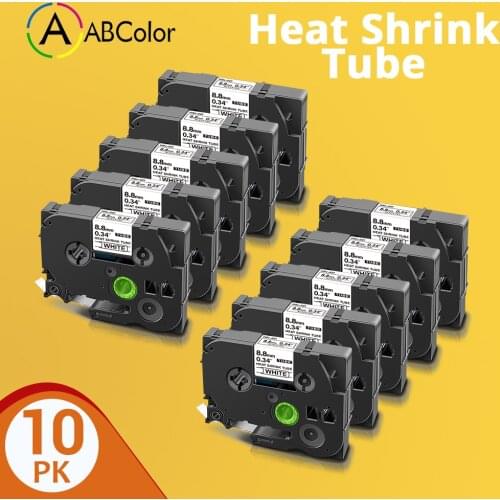 9mm HSe-221 HSe-621 HSe221 HSe621 HSe Tape for Brother Heat Shrink Tube Tape Black on White For Brother P touch Label Maker