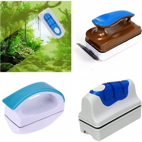 Aquarium Fish Tank Magnetic Clean Brush Glass Floating Algae Scraper Curve Glass Cleaner Scrubber Tool Window Cleaning Magnet