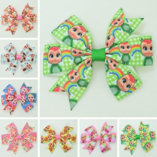 SUPWRF 1pcs 8 pcs girls Hair Bows With Clip For Baby Girls Ribbon Hair Clip Boutique Barrettes Headwear Hair Accessories 3.1"
