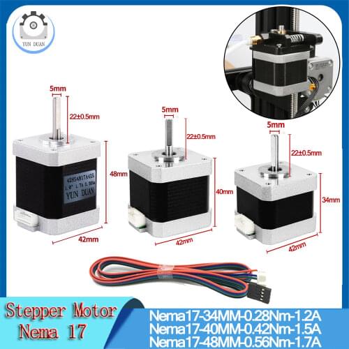 Free Shipping Nema17 Stepper Motors Driver 42mm Flange 4 Lead 1.7A Stepper Motor Nema 17 for 3D Printer Engraver Machine CNC Kit