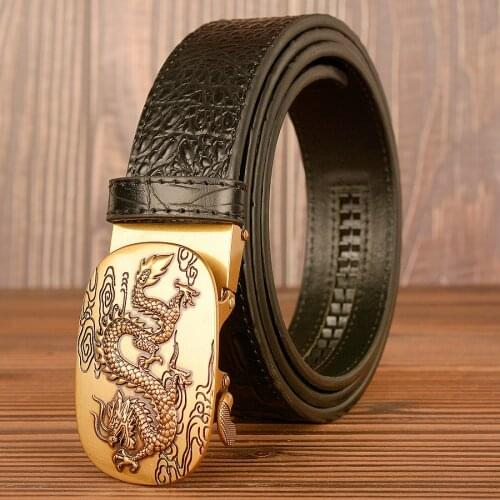 Brand Crocodile Pattern Leather Mens Dress Belt New Designer Men Belts Luxury Automatic Buckle Belts Cowhide Ceinture Homme