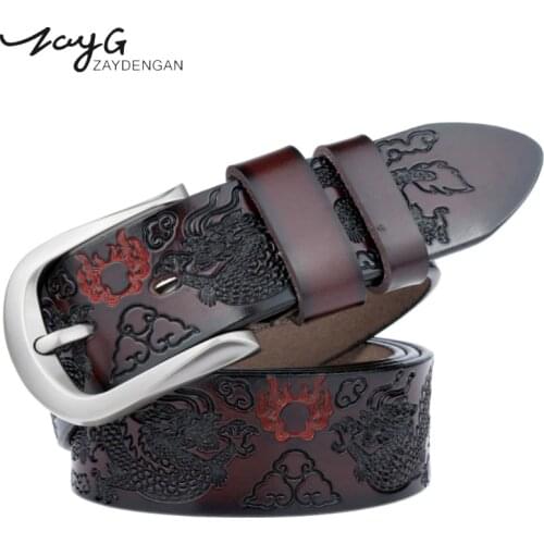 ZAYG designer belts men high quality luxury Vintage Style Dragon Belt,Mens fashion Real Leather Belts For Men,Designer Belt