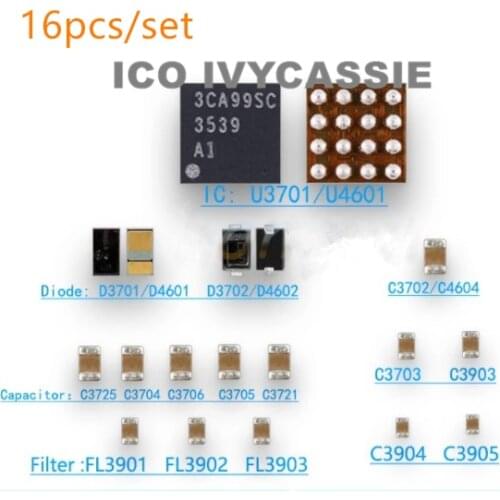 For iPhone 7 7Plus LED Backlight Set Kit Driver IC U3701U4601 Diode D3701D3702D4602 C3725C3703C3702 Filter FL390139023903