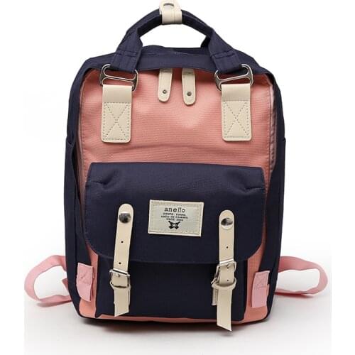 Women Canvas Backpack Fashion Letters Print School Bag Teenager Girls Patchwork Bagpack Laptop Mochila Sac A Dos
