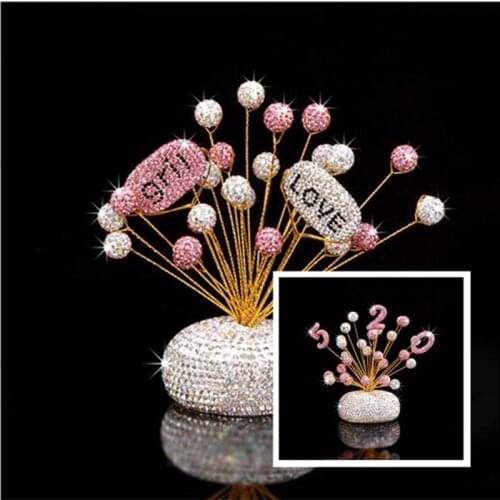 Creative full diamond personality starry car ornaments Hyuna 520 diamond confession balloon car interior supplies