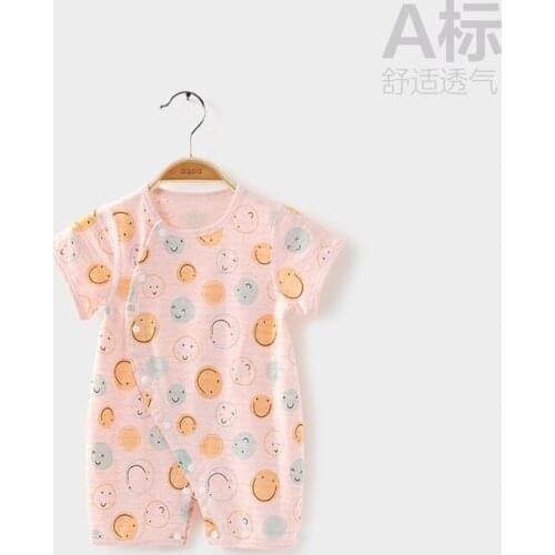 Summer Boy Baby Romper Overall Clothes Smile Print Newborn Girl Clothes Short Sleeve Ropa Recien Nacido Bodysuits BE50BR