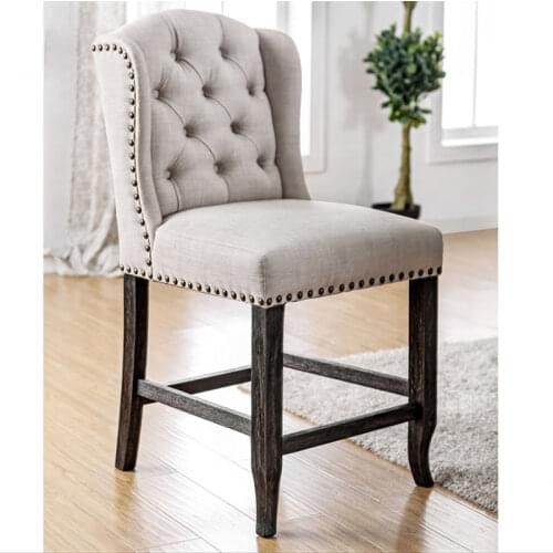 Hot sale high wood Bar stool chiar nail head bar restaurant high stool chair luxury modern wood account chair furniture