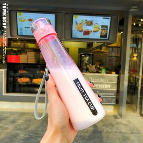 Small Fresh Cup Portable Drink Cup Plastic Defence Fall Originality Trend Readily Cup Woman Leak Proof Student Cup Concise