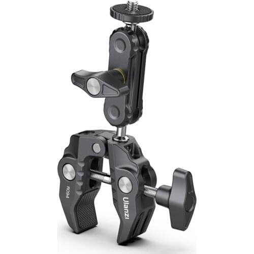 Ulanzi R094 Metal Super Clamp with Double Ball Head Magic Arm 1/4'' 3/8'' Screw Hole for Mount Camera Monitor LED Light Mic