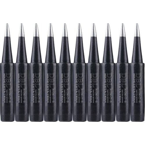 10PCS/Lot 900M-T-B Soldering Iron Tip Black Metal Lead-free Welding Tips for Hakko 936 Soldering Station Repair Tools