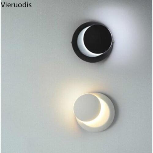 360 Degree Wall Lamp Rotation Adjustable Round Wall Lights Bedside Aisle Stair Wall Sconce Indoor Luminaire Light Fixtures
