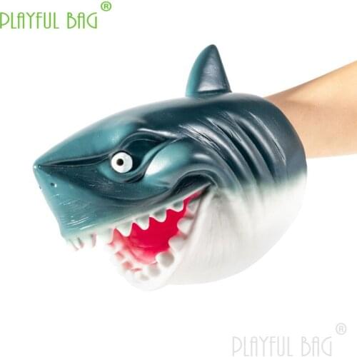 Novel and funny simulation soft glue shark arm hand puppet enamel animal modeling childrens interesting decompression toy wd05