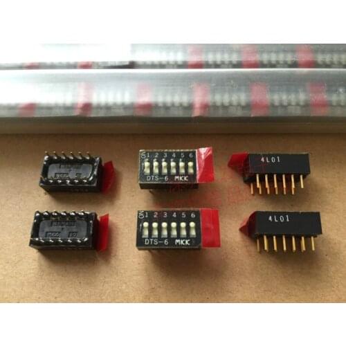 Original new 100% direct insertion 6 bits key type dial switch DTS-6 2.54mm spacing 6P gold-plated feet