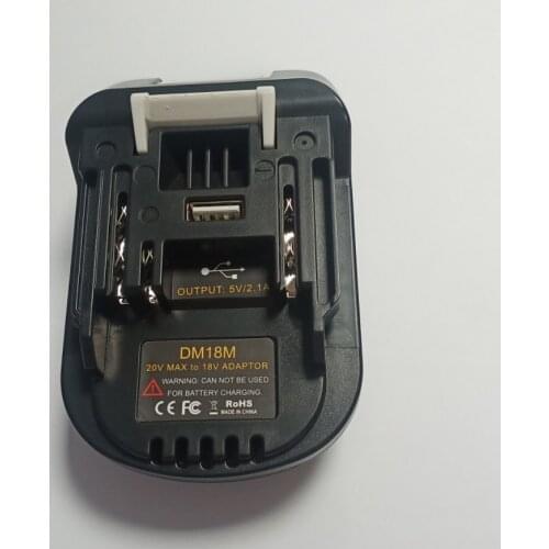 New Lithium Battery 20V To 18V Battery Conversion Dm18M Li-Ion Charger Tool Adapter For Milwaukee Makita Bl1830 Bl185