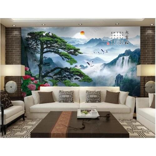 Custom photo wallpaper for walls 3 d Waterfall landscape pastoral forest tree decorative painting sofa background wall papers