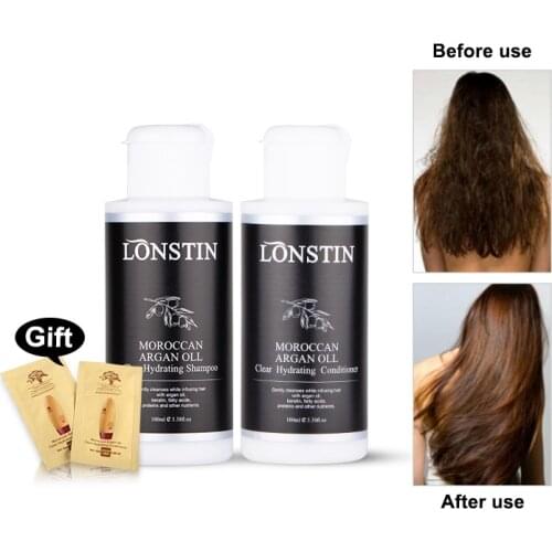 100ML Professional Hair Care Natural Shampoo And Conditioner Free Sulfate Moroccan Argan Oil Hair Treatment Smoothing and Shine