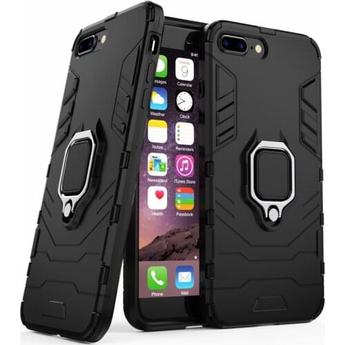 For iPhone 7 8 Plus 7plus 8plus 7G 8G 7+ Coque Shockproof Armor Case For iphone 8 plus case Ring Holder Stand Phone Back Cover