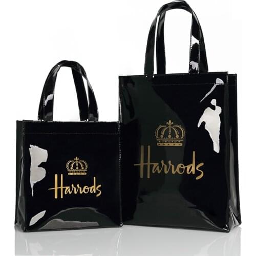 Cute Cartton Dog Pattern PVC Shopper Tote Bag for Women Large Capacity Waterproof Fashion Handbag and Purse