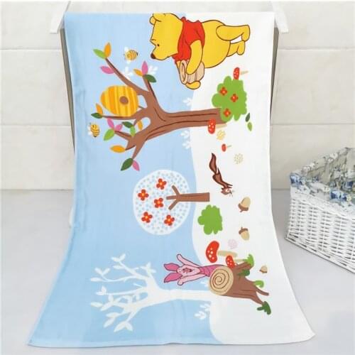 Disney Cute Mickey Minnie Winnie Bear Cartoon Comfortable Soft Bath Towel Absorbent Breathable Adult Children Home Textile