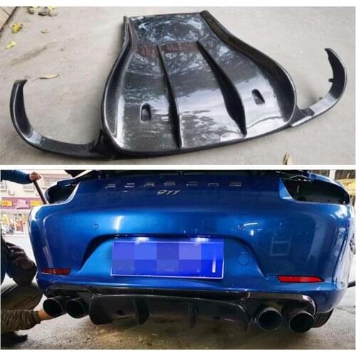 High Quality REAL CARBON FIBER REAR BUMPER TRUNK LIP SPOILER DIFFUSER For Porsche 911 991 Carrera 2012 2013 2014 2015