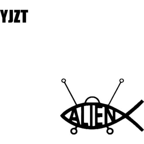 YJZT 12.7CM*8.4CM ALIEN Jesus Vinyl Car Motorcycle Sticker Decals Black/Silver C13-000136