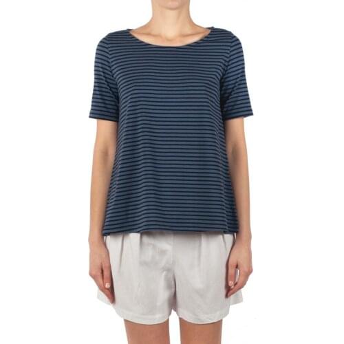 Neirami T-shirt women in B53ST mesh A-line m.cor. Stripe Tide